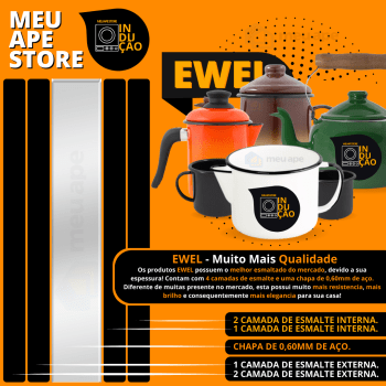 Conjunto Pratos Esmaltados Em Aço 300ml Original Ewel 6 Peças