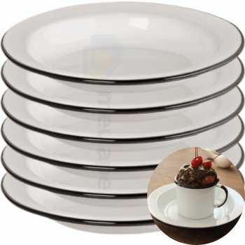 Conjunto Pratos Esmaltados Em Aço 300ml Original Ewel 6 Peças