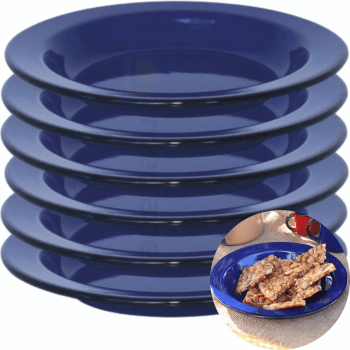 Conjunto Pratos Esmaltados Em Aço 300ml Original Ewel 6 Peças