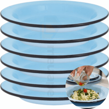 Conjunto Pratos Esmaltados Em Aço 300ml Original Ewel 6 Peças