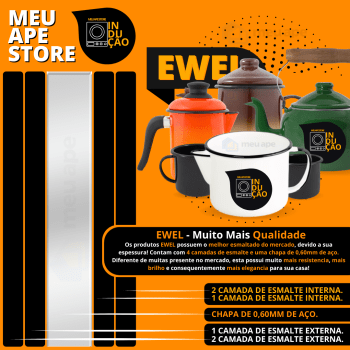Urinol Comadre Penico Mictório Esmaltado Branco Original Ewel 2400 ml 