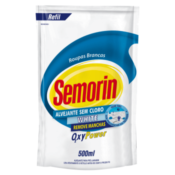Refil Alvejante Tecidos Tira Manchas Sem Cloro Roupas Brancas Coloridas Semorin 500ml 
