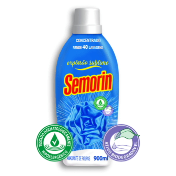 Amaciante De Roupas Concentrado Explosão Sublime Intensa Hipoalergênico Biodegradável Semorin 900ml 