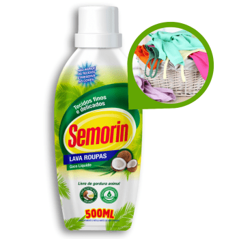 Lava Roupas Sabão Líquido Coco Semorin 500ml 
