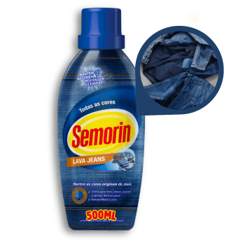 Lava Roupas Sabão Líquido Jeans Semorin 500ml 