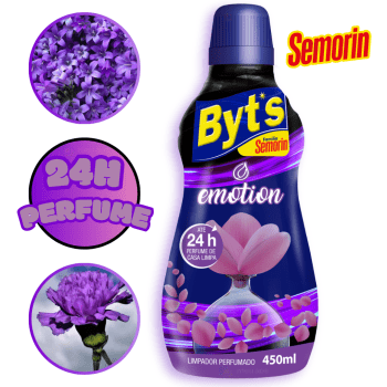Limpador Perfumado Emotion Desinfetante Concentrado 24h de Perfume Limpeza Byts 450ml