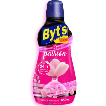 Limpador Perfumado Passion Desinfetante Concentrado 24h de Perfume Limpeza Byts 450ml
