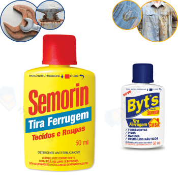 Tira Ferrugem Detergente Antiferruginoso Tecido Roupa Ferramentas Piso Maresia Semorin 50ml