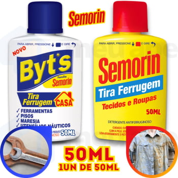 Tira Ferrugem Detergente Antiferruginoso Tecido Roupa Ferramentas Piso Maresia Semorin 50ml