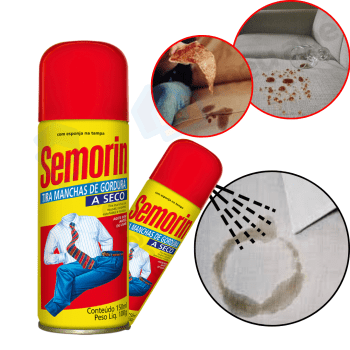 Tira Manchas De Gordura a Seco Spray Roupas Carpetes Estofado Semorin