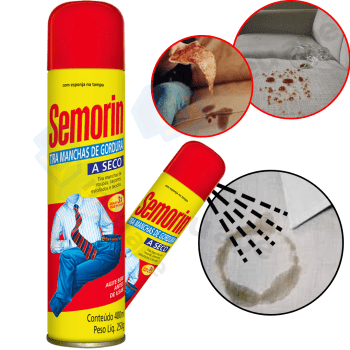 Tira Manchas De Gordura a Seco Spray Roupas Carpetes Estofado Semorin
