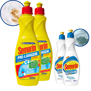 Tira Manchas Detergente Pré-Lavagem Removedor de Manchas Semorin 1 Litro