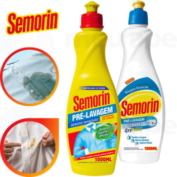 Tira Manchas Detergente Pré-Lavagem Removedor de Manchas Semorin 1 Litro