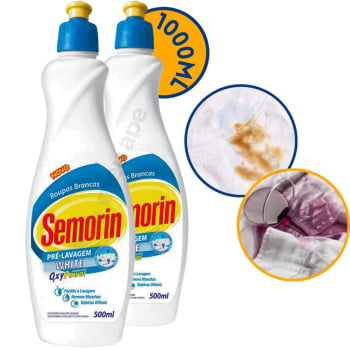 Tira Manchas Detergente Pré-Lavagem Removedor de Manchas Semorin 1 Litro