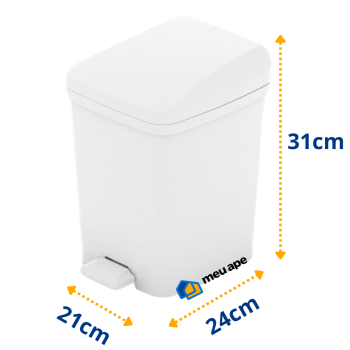 Lixeira com Pedal 9 Litros Plástica Metasul Cores