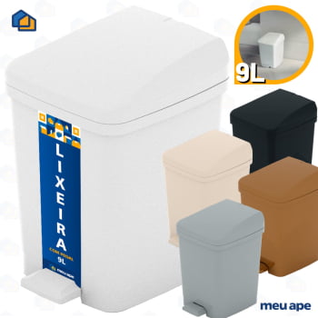 Lixeira com Pedal 9 Litros Plástica Metasul Cores