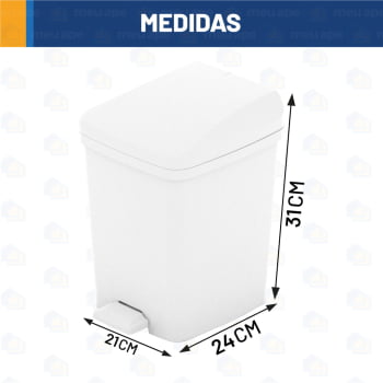 Lixeira com Pedal 9 Litros Plástica Metasul Cores
