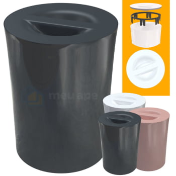 Lixeira Para Escritorio Quarto Com Tampa Suporte Sacola Invisível 10L