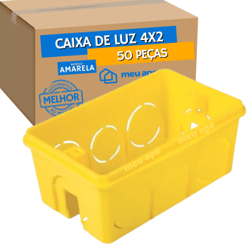 20 Caixa de Luz 4x2 Reforçada P/ Tomada Interruptor Embutir Amarelo