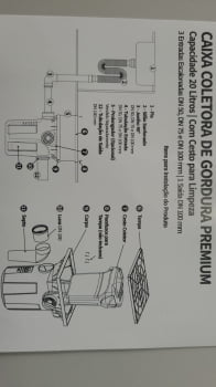 Caixa de Gordura Com Cesto Premium 41.2L Metasul Entrada/Saída de 100/75/50