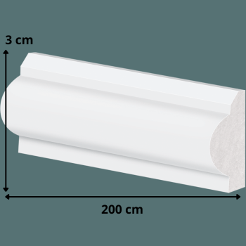 Rodameio Parede Poliestireno 3cm Barra 2 Metros Arquitech