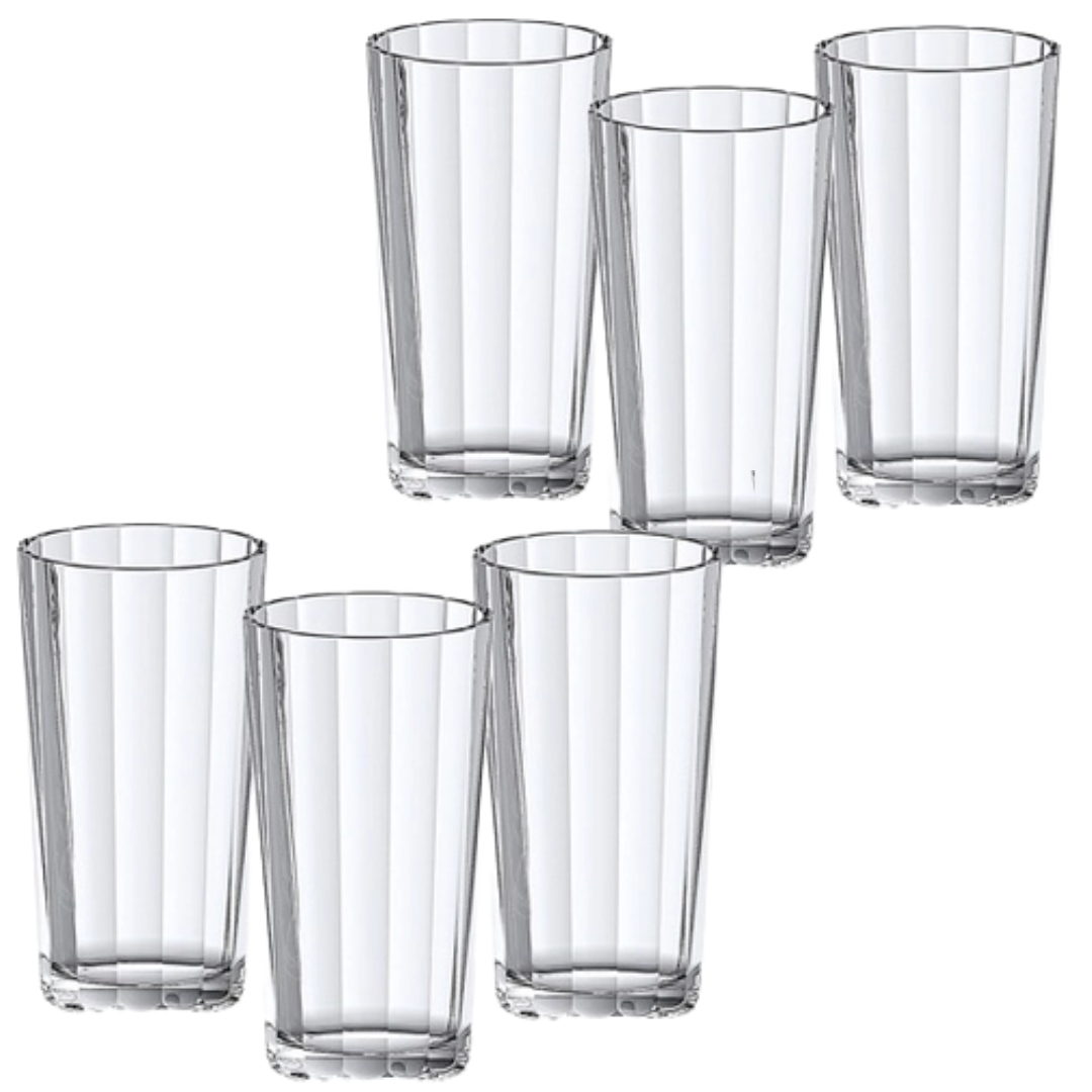 Jogo de Copos Com Jarra 7 Peças Lyor Line Vidro Transparente 1L/270ml - MEU  APE STORE